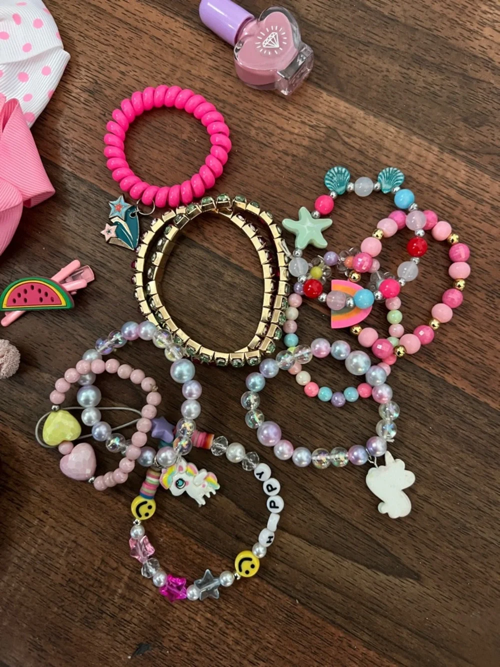 Kids Purple and Pink Butterfly Hairbands & Jewelry Set